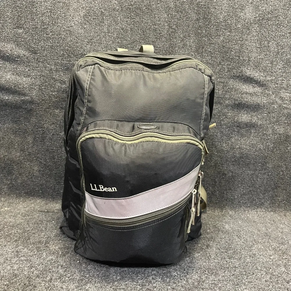 L.L. Bean 0YP70 Quad Pack Backpack Black Reflective Large Model 296963 Daypack